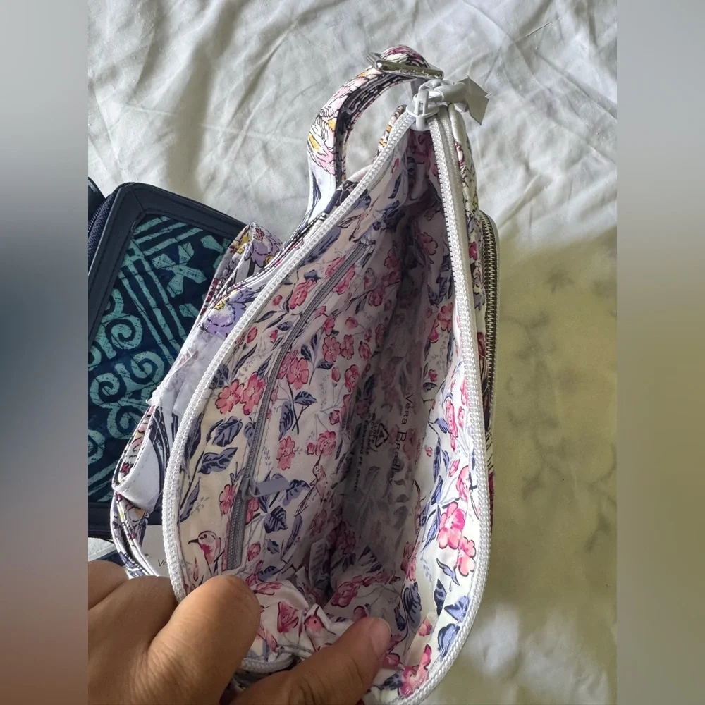Vera Bradley Cream and Blue Quilted Crossbody Bags Bundle